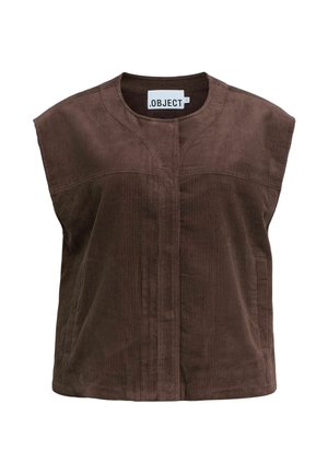 Object, WAISTCOAT BUTTON UP - Veste sans manches - seal brown