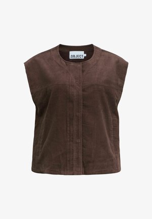 Object, WAISTCOAT BUTTON UP - Veste sans manches - seal brown