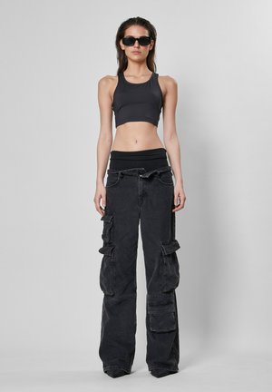 DAMEN W-ESSENTIAL CROP  - Linne - black