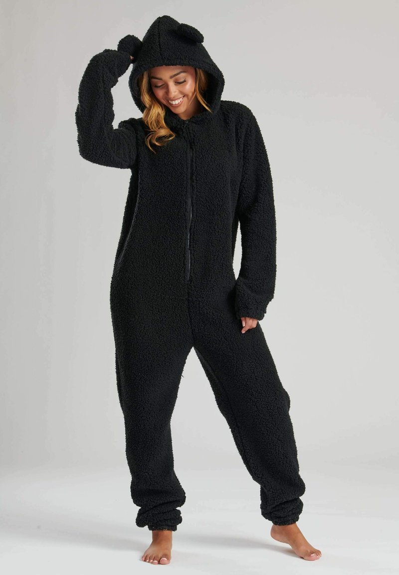 Loungeable BORG ALL IN ONE WITH EARS - Pyjamas - black