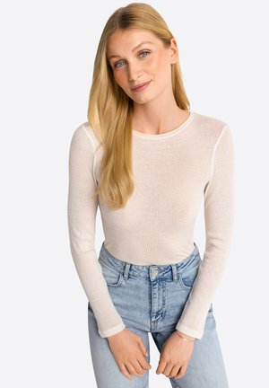 Rich & Royal MIT CREW-NECK - Long sleeved top - pearl white