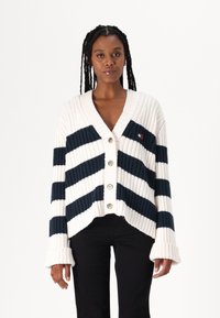 Tommy Jeans FLAG - Chaqueta de punto - ancient white