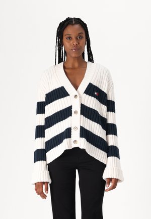 Tommy Jeans FLAG - Chaqueta de punto - ancient white