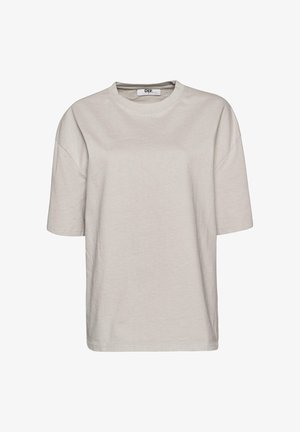 Light gray, short-sleeve t-shirt made of cotton, featuring a round neckline and a relaxed fit with minimal seams and no patterns.