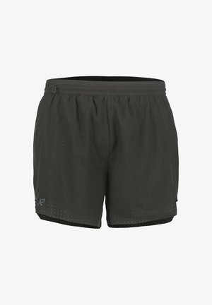 Pánské sportovní šortky v tmavě šedé barvě, z lehkého materiálu, s perforovanou texturou a elastickým pasem s malým logem.