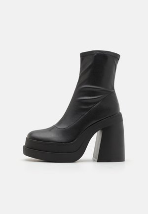 High heeled ankle boots - black
