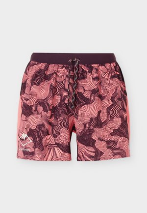ASICS, FUJITRAIL ALL OVER PRINT SHORT - Kurze Sporthose - blazing coral/dark aubergine