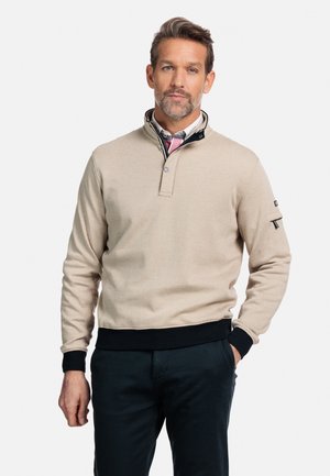 LANGE MOUW REGULAR FIT OPSTAANDE KRAAG TWO TONE - Sweater - dark sand