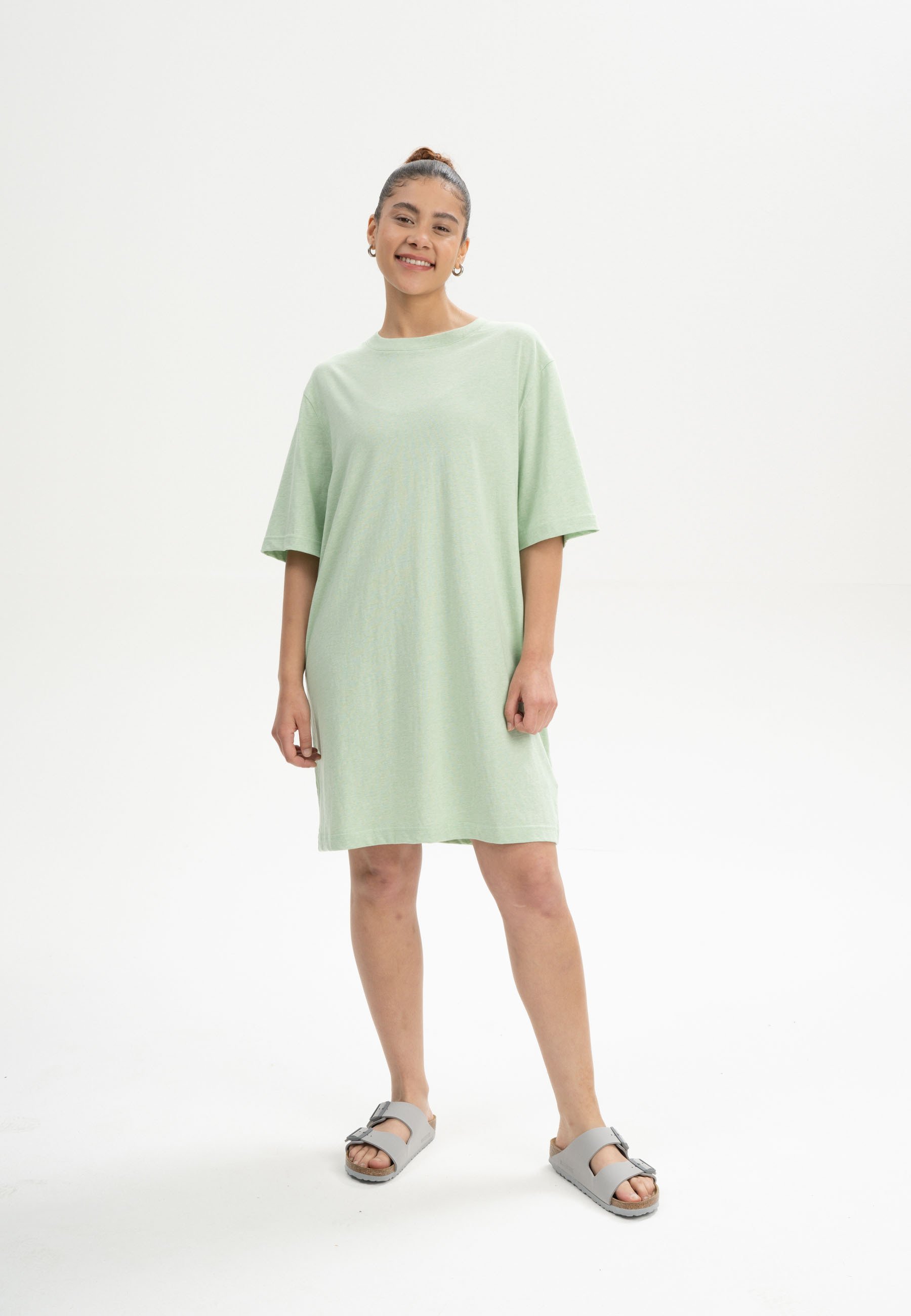 MELA OVERSIZED T-SHIRT KLEID BAASU - Jersey dress - spring melange/mint -  Zalando