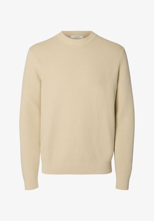 Selected, SLHDANE STRUCTURE CREW NECK - Strickpullover - oatmeal