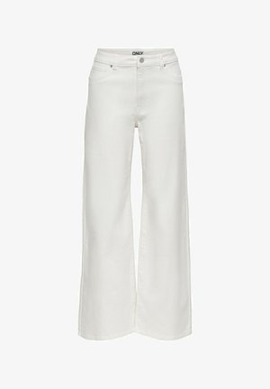 Jeans albi cu talie înaltă și picioare largi, cu închidere frontală cu nasturi și fermoar, șlițuri pentru curea și buzunare frontale, de la brandul ONLY.