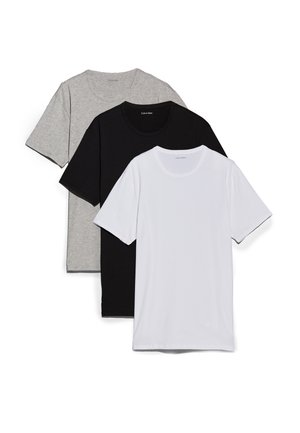 Calvin Klein Underwear, 3 PACK T-SHIRTS COTTON MICRO STRETCH TEES - Undertrøjer - black/white/grey heather