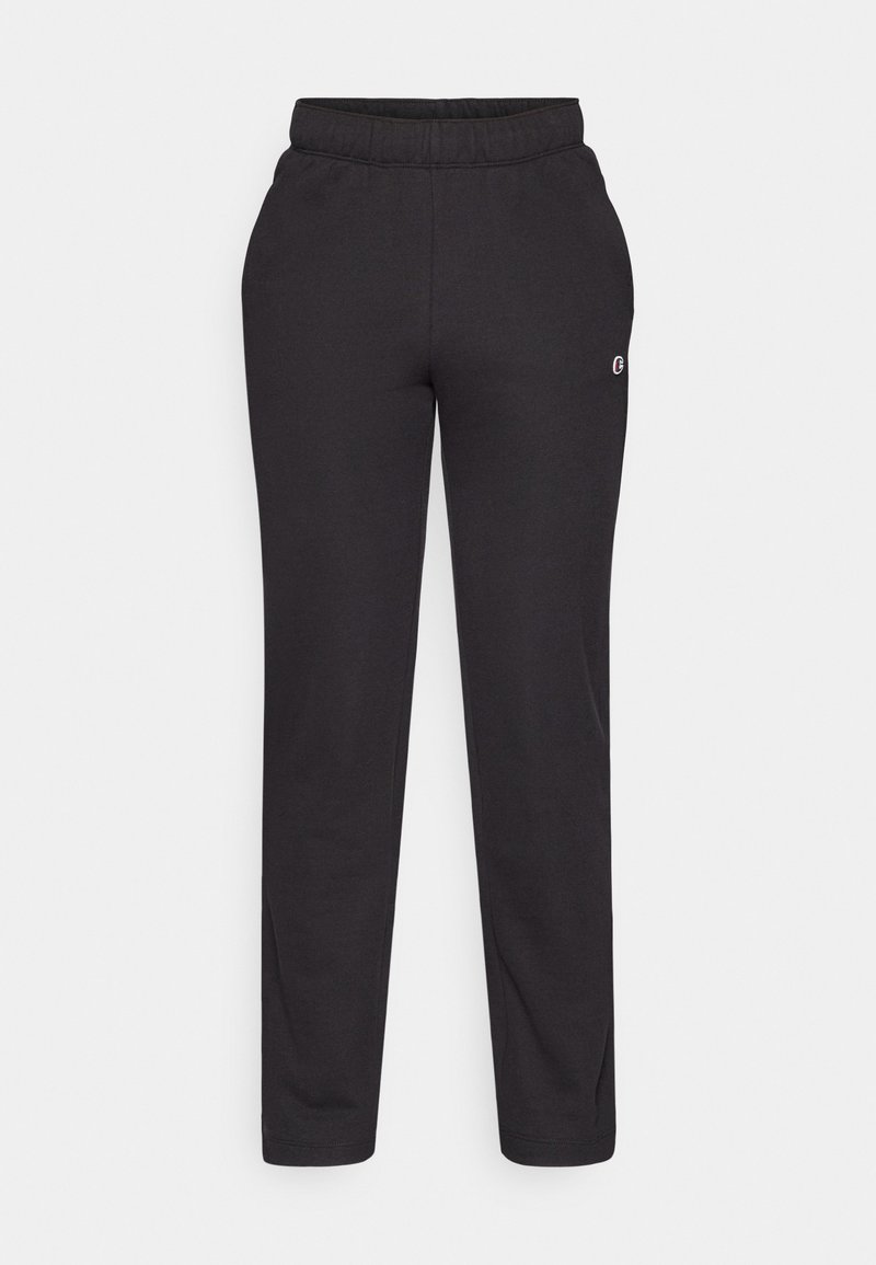 Pantaloni della tuta neri realizzati in tessuto morbido, dotati di una vita elastica, gambe dritte e un piccolo logo sul lato.