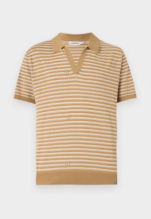 J.LINDEBERG, BEN STRUCTURE STRIPE - Polo - bridge/kelp white