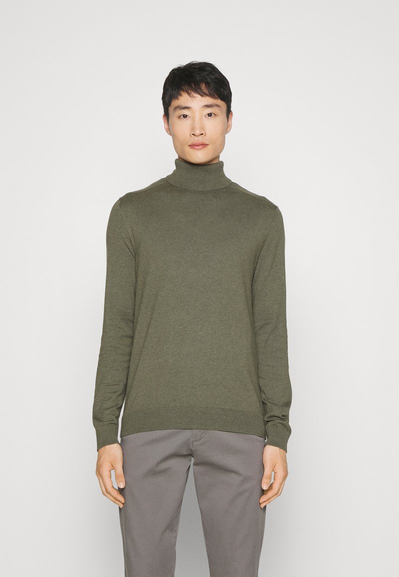 Selected Homme - SLHBERG B NOOS - Striktrøje - ivy green melange, Forstør