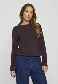 VILA VIDALO O-NECK - Stickad tröja - plum perfect