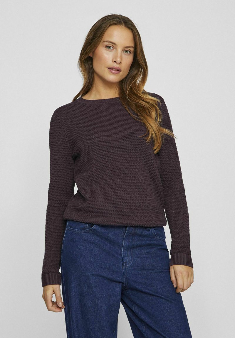 VILA VIDALO O-NECK - Stickad tröja - plum perfect