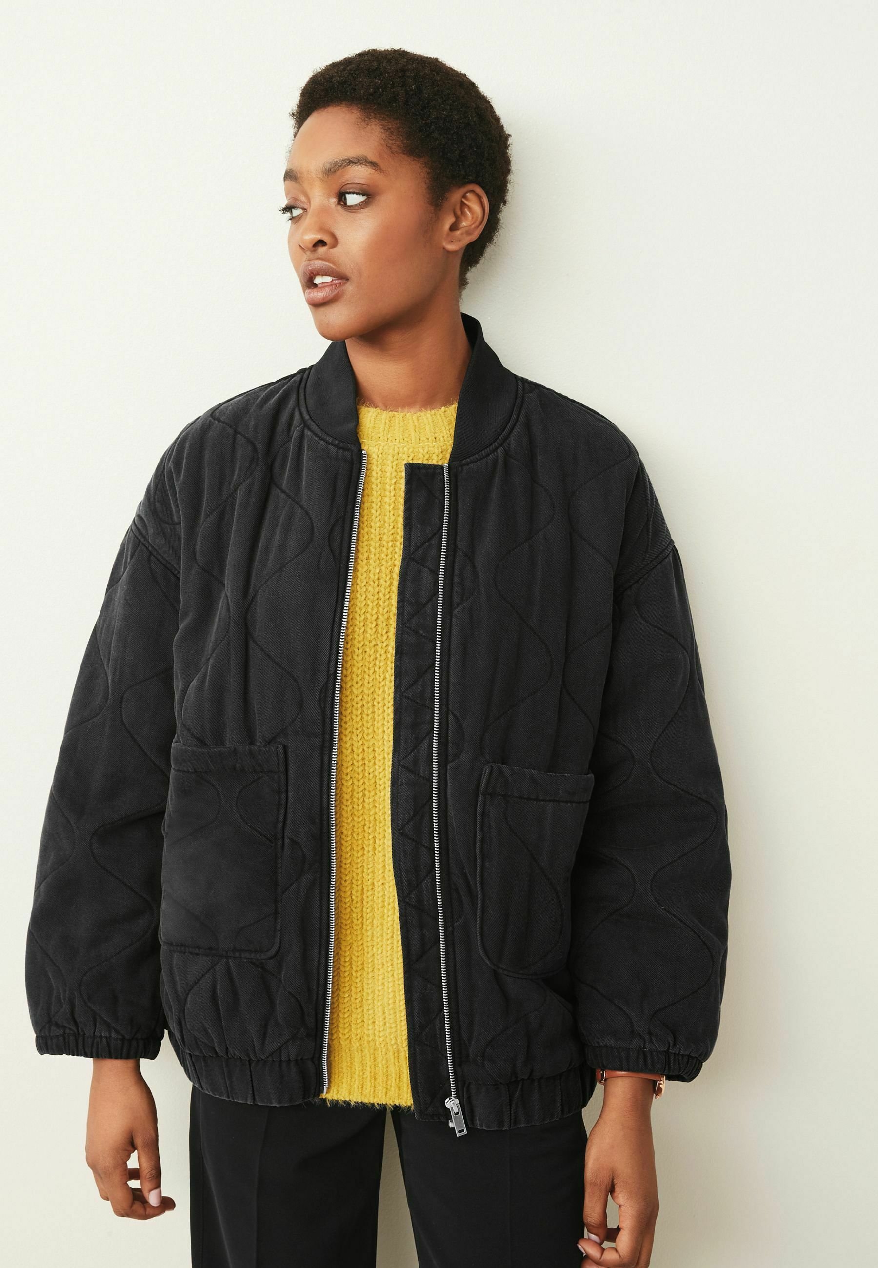 OVERSIZED - Bomber Jacket - black denim 
