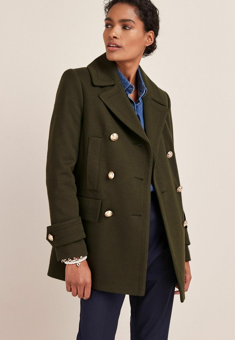 Next DOUBLE BREASTED PEA COAT Short coat green Zalando