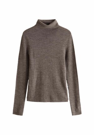 HIGH ROLL NECK - Striktrøje - neutral brown mole