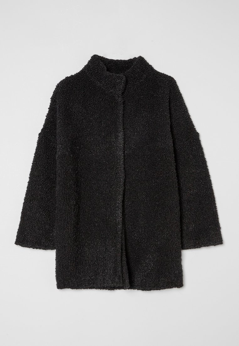 LIU JO Halflange jas gemêleerd zwart LIU JO Halflange jas gemêleerd zwart