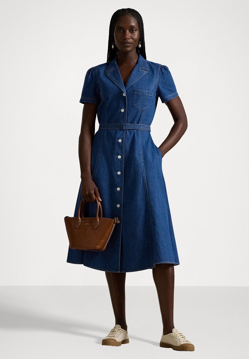 Polo Ralph Lauren BUTTONED DENIM MIDI DRESS - Denimové šaty 