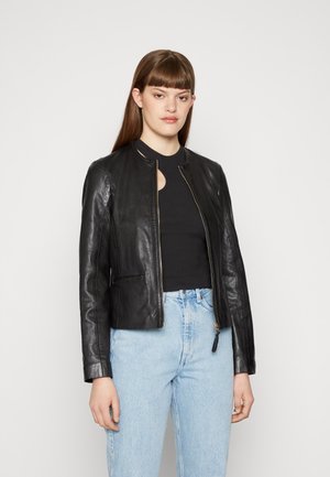 LASTAV - Leather jacket - black