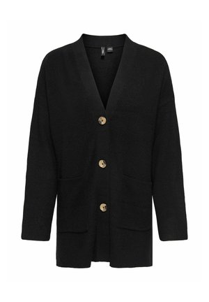 ONLY, ONLIBI LS RIB LOOSE CARDIGAN KNT NOOS - Vest - black