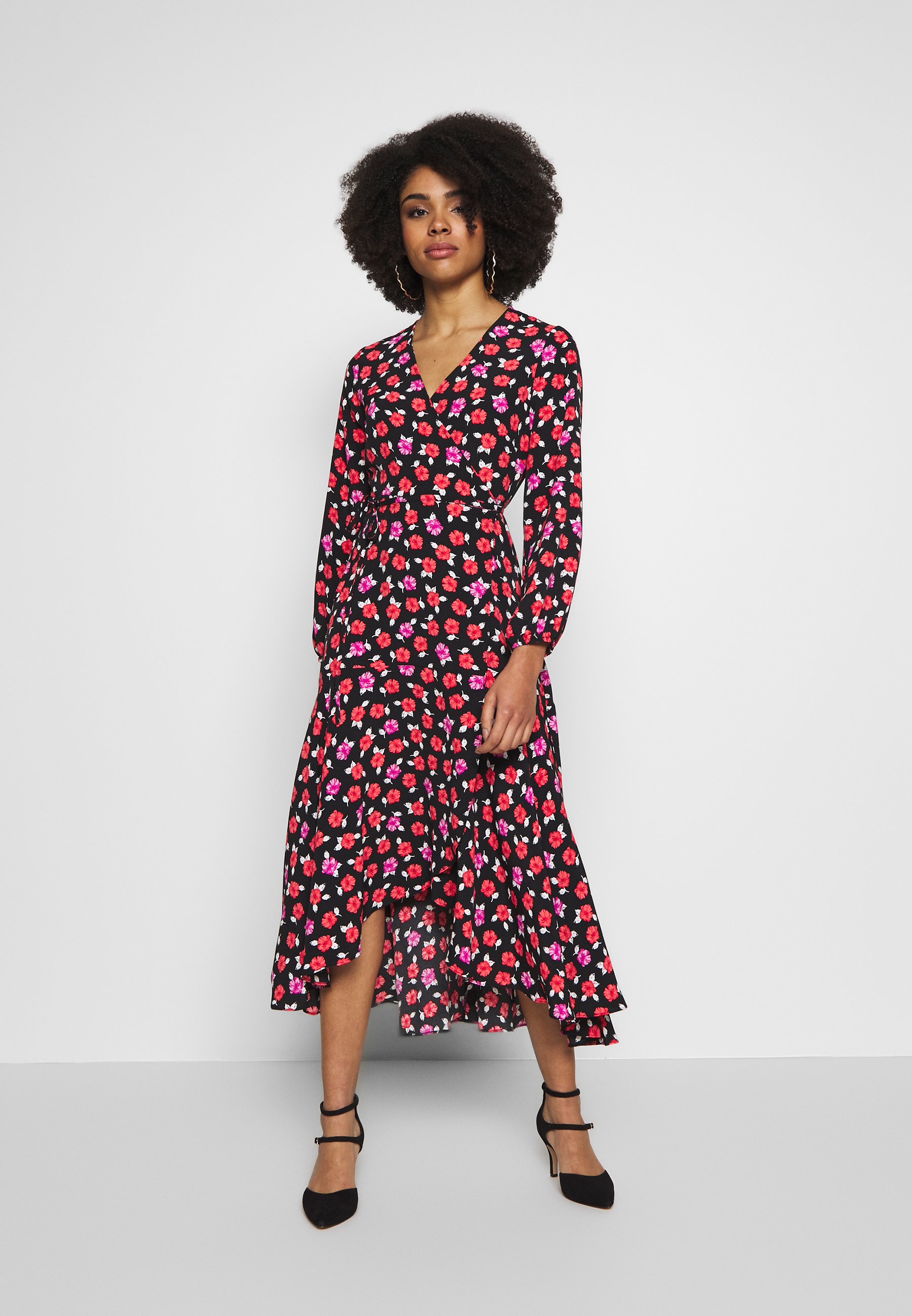 wine red midi dress