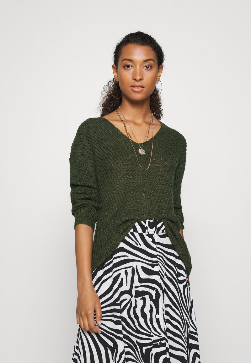 JDY JDYNEW MEGAN NOOS - Strickpullover - forest night