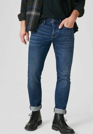 Slim fit jeans - dark blue denim