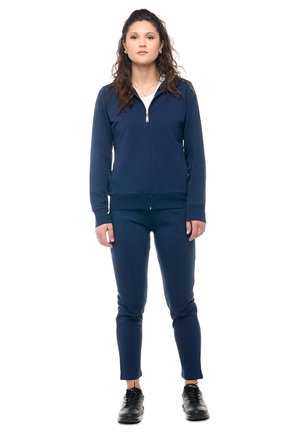 LEONE 1947, WOMAN HIGH COLLAR NEW BASIC - Sweat zippé - navy blue