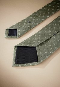 Next SIGNATURE MADE IN ITALY GEOMETRIC DESIGN - Kravata - sage green