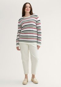 TOM TAILOR Pullover - red green knit stripe design