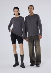 YOURTURN UNISEX 2 PACK - Topper langermet - black/dark grey