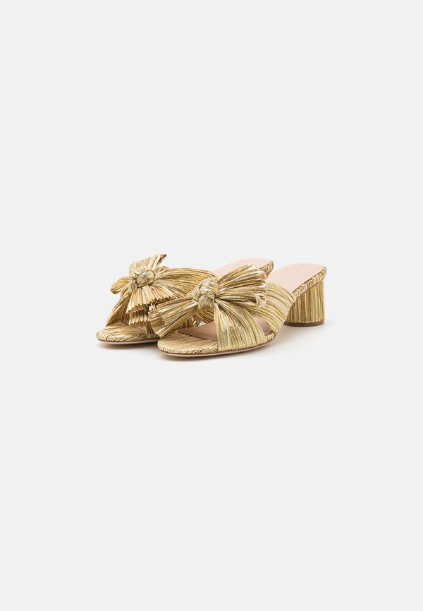 EMILIA PLEATED KNOT MULE - Heeled mules - gold2