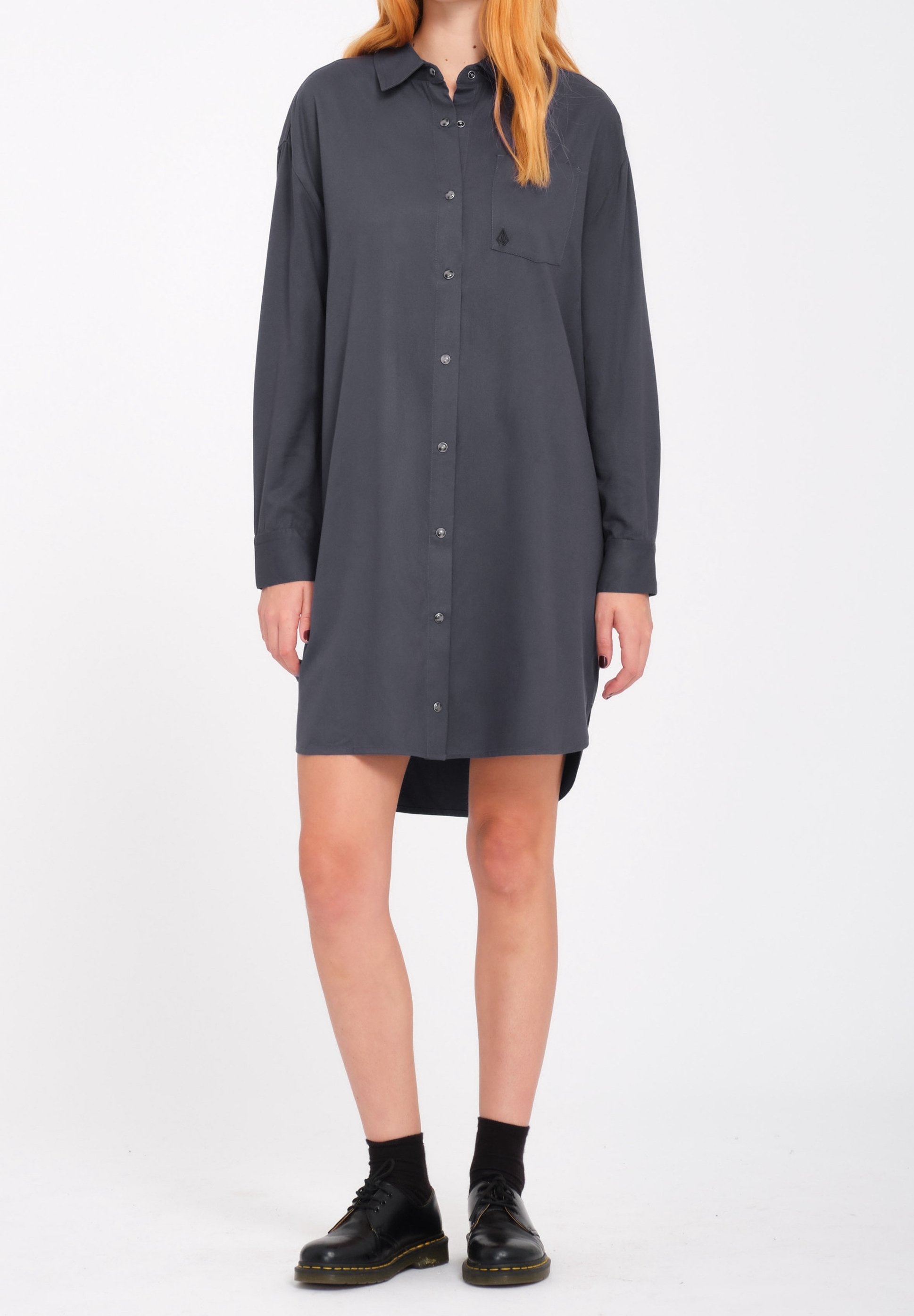volcom long sleeve dress Volcom Nevermore - Navy Blue Dress - Floral Print Dress - Long Sleeve Dress - $55.00