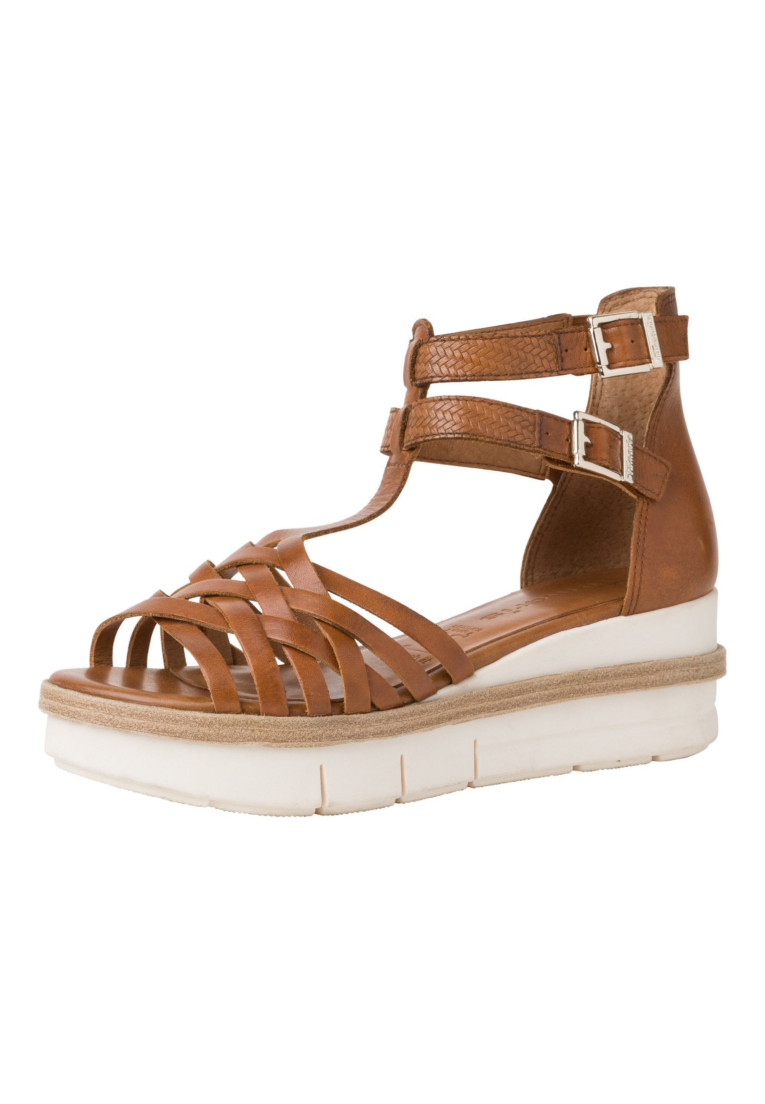 Tamaris Sandalen met sleehak - cognac/bruin - Zalando.be