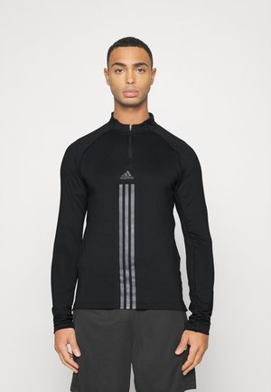 1/4 ZIP - Bluzka z długim rękawem - black