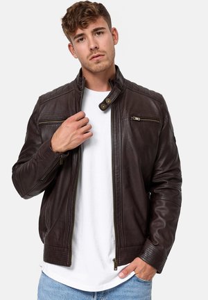 GERMO - Leren jas - dark brown