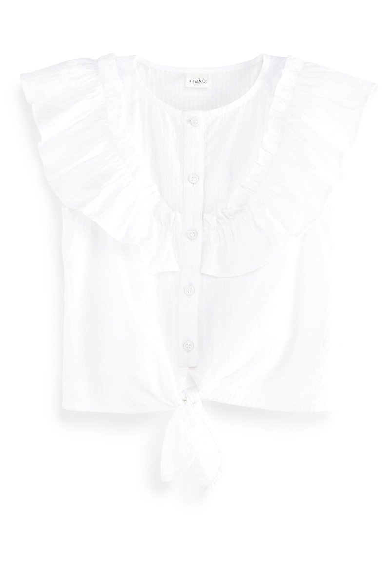 Kinder T-Shirts | Next TIE FRONT FRILL Bluse white/weiß - NO36604 Kinder T-Shirts | Next TIE FRONT FRILL Bluse white/weiß - NO36604
