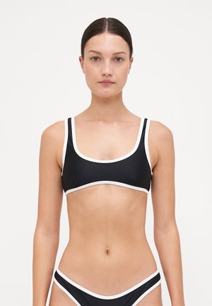 THE 90S DUO CROP - Bikini top - black/white
