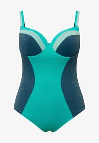 Ulla Popken RIBBON TRIM - Badpak - black/zwart Ulla Popken RIBBON TRIM - Badpak - black/zwart