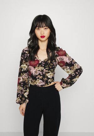 VMANNA CROP - Blouse - black