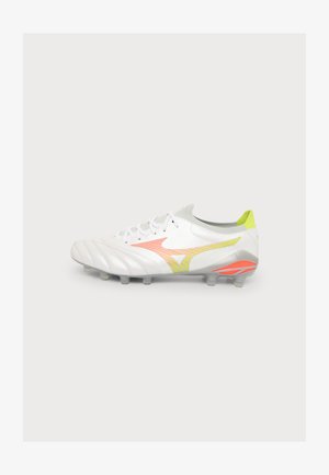 Mizuno, MORELIA NEO - Kopačky na pevný povrch - white/lava orange/evening primrose