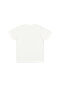 Weißes T-Shirt mit kurzen Ärmeln aus weichem Stoff. Einfaches Design mit klassischer Passform und Rundhalsausschnitt. Glatte Textur, keine sichtbaren Muster oder Akzente.