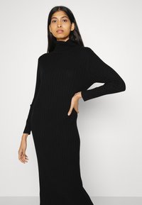 pure cashmere TURTLENECK MAXI DRESS - Sarafanas - black