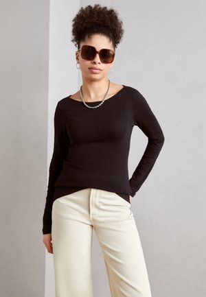 Marc O'Polo LONG SLEEVE BOAT NECK - Långärmad tröja - black