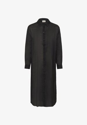 Mustvalge pikad varrukad midi särgimeik, millel on terav krae, nööpidega eest ja mansetid.