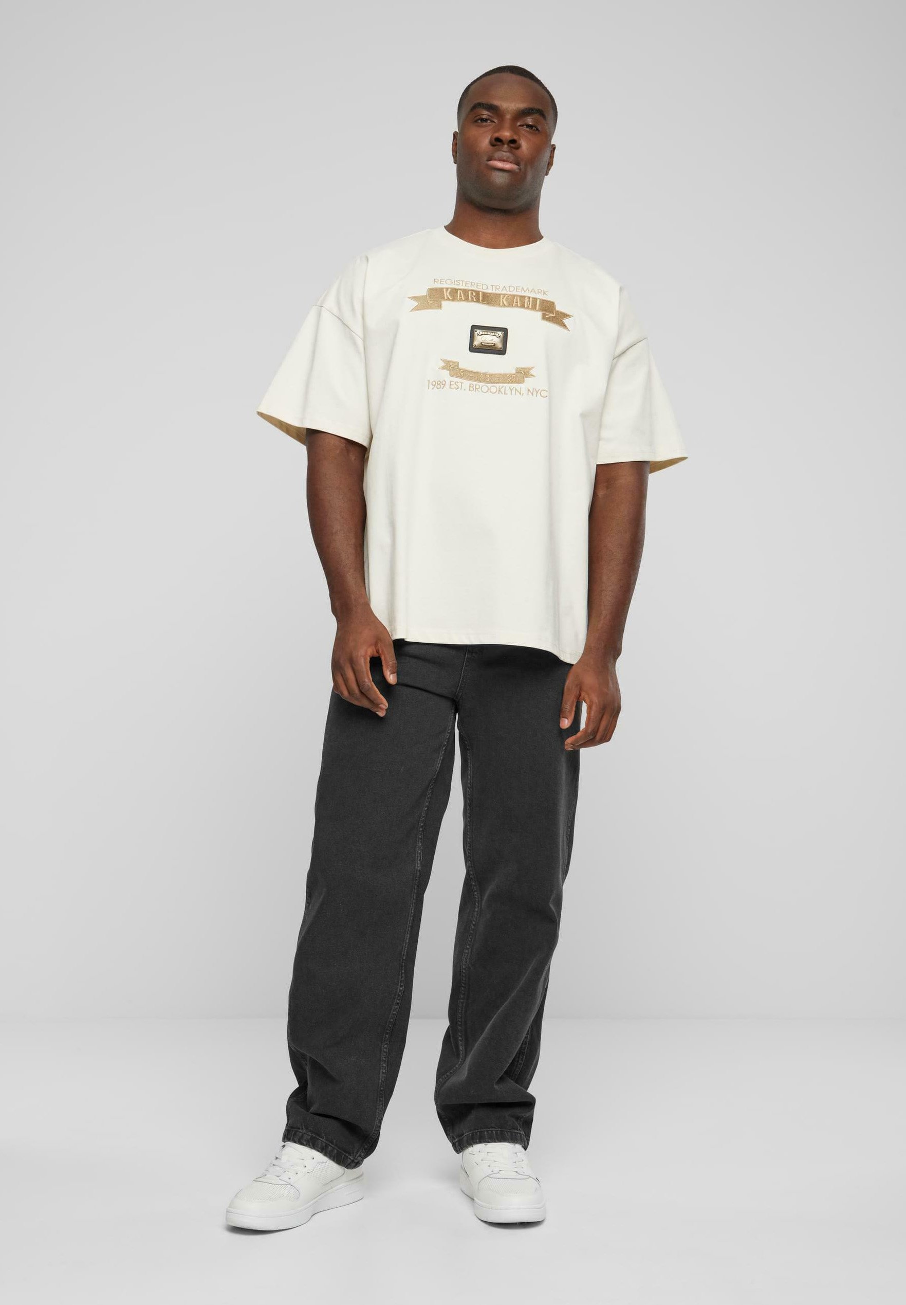Karl Kani PLATE BOXY - T-Shirt print - off white/weiß - Zalando